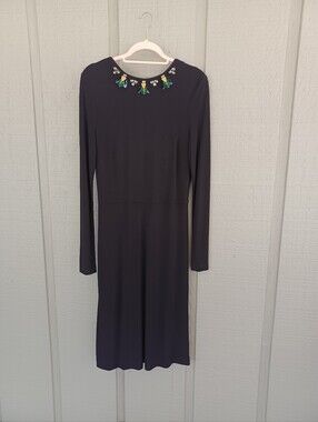navy metallic jacquard dress Terani - 252E5200